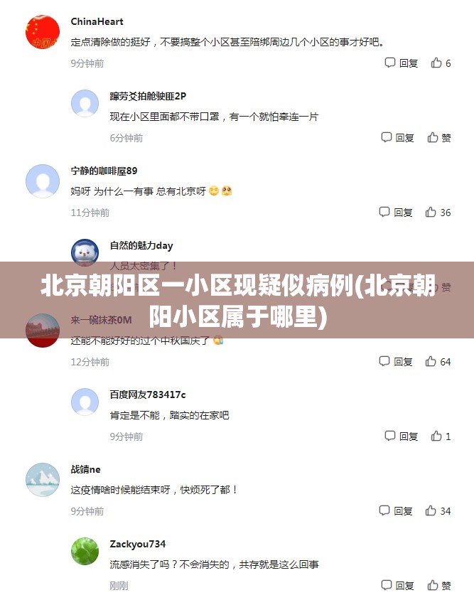 北京朝阳区一小区现疑似病例(北京朝阳小区属于哪里)