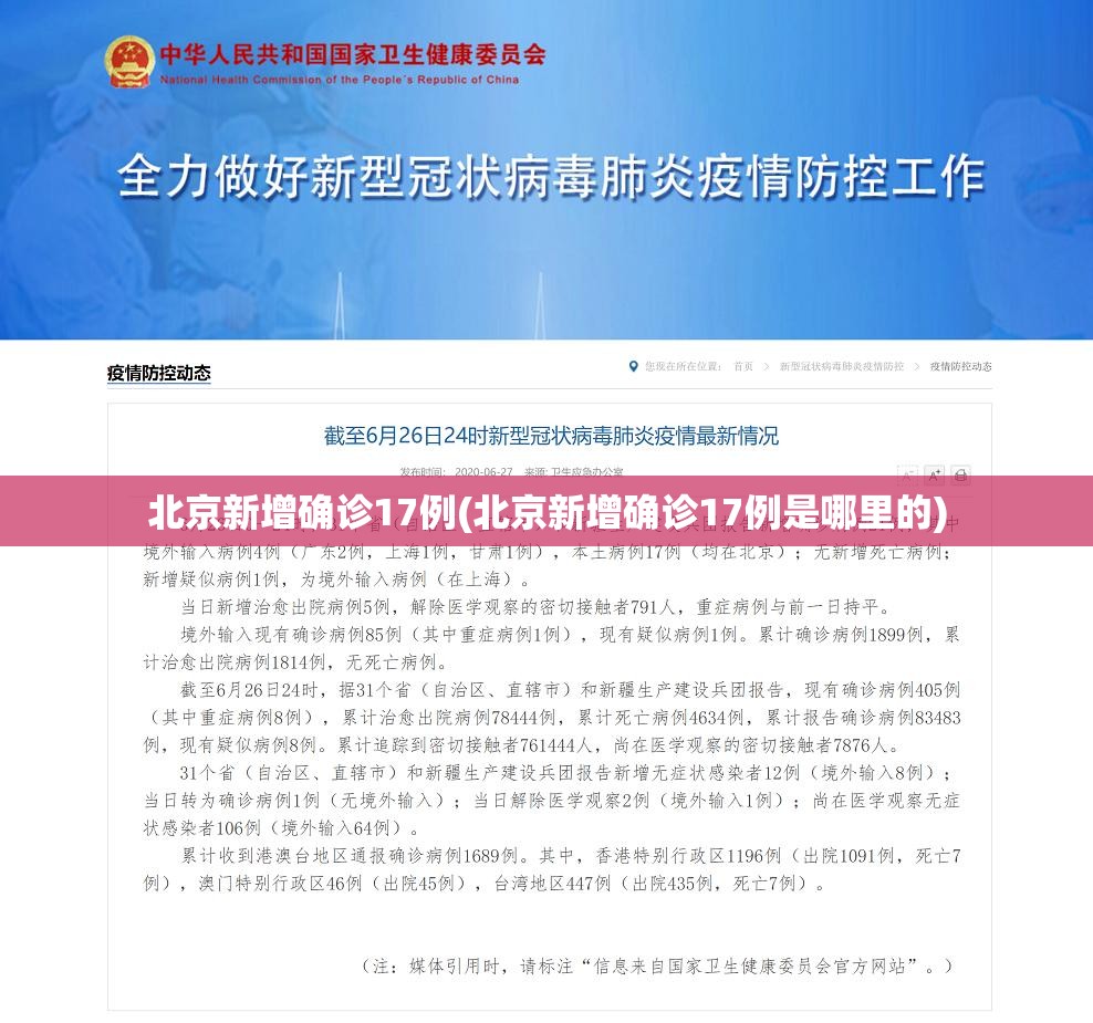 北京新增确诊17例(北京新增确诊17例是哪里的) 北京新增确诊17例(北京新增确诊17例是哪里的)
