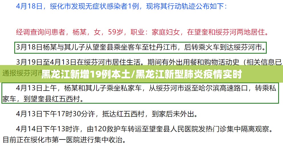 黑龙江新增19例本土/黑龙江新型肺炎疫情实时 黑龙江新增19例本土/黑龙江新型肺炎疫情实时