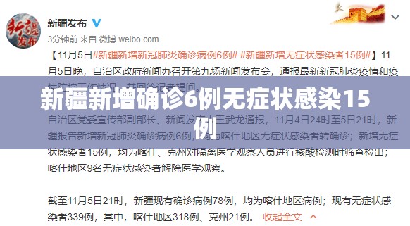 【新疆新增确诊6例无症状感染15例,新疆新增确诊6例无症状感染15例是什么】 【新疆新增确诊6例无症状感染15例,新疆新增确诊6例无症状感染15例是什么】