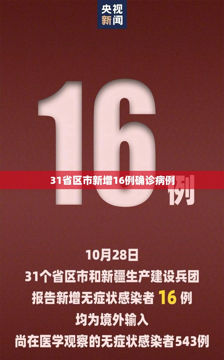 31省区市新增16例确诊病例/31省区市新增59例本土确诊