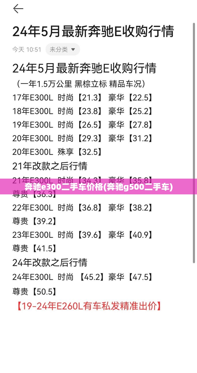 奔驰e300二手车价格(奔驰g500二手车)