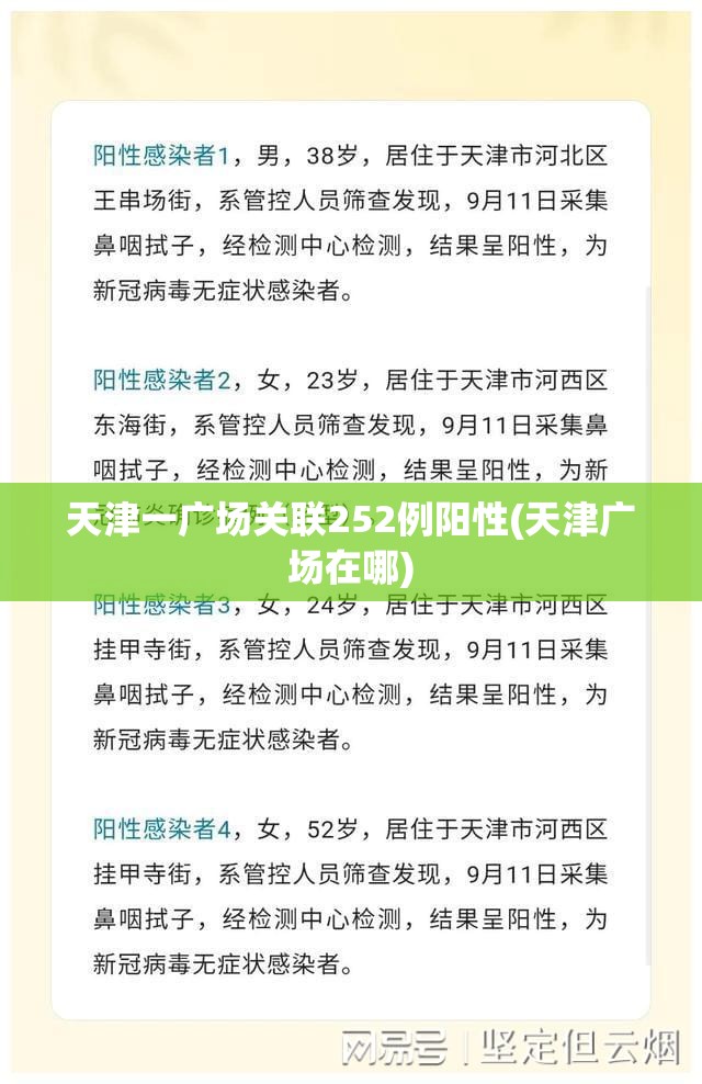 天津一广场关联252例阳性(天津广场在哪)