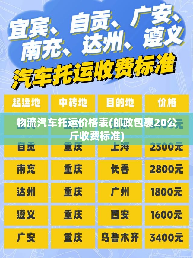 物流汽车托运价格表(邮政包裹20公斤收费标准)
