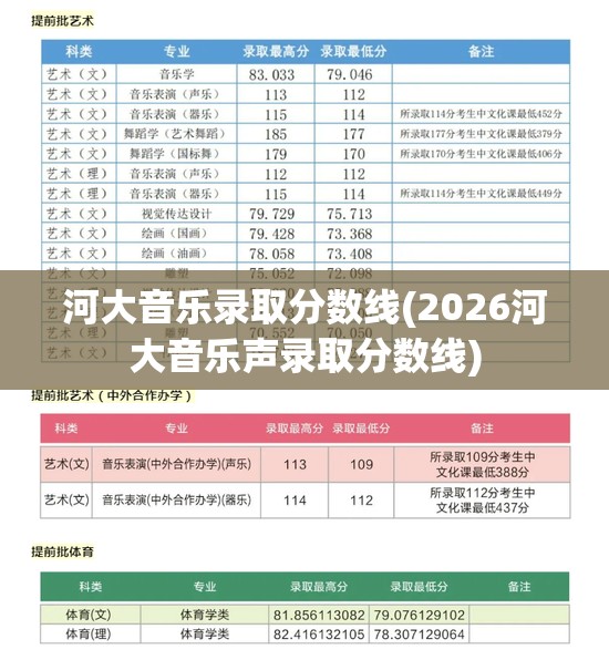 河大音乐录取分数线(2026河大音乐声录取分数线)