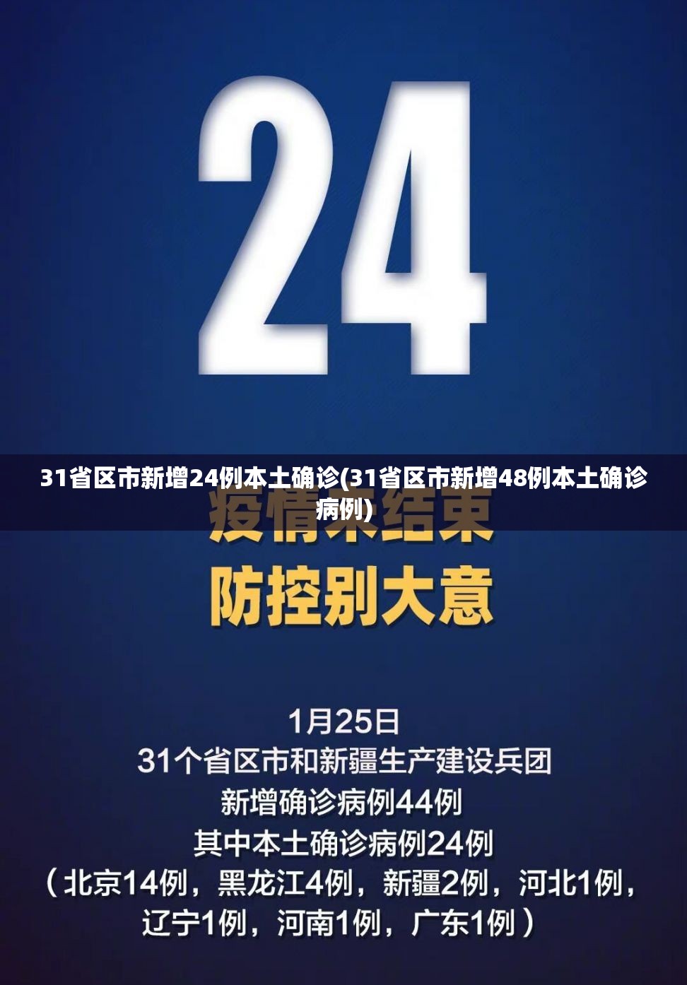 31省区市新增24例本土确诊(31省区市新增48例本土确诊病例)