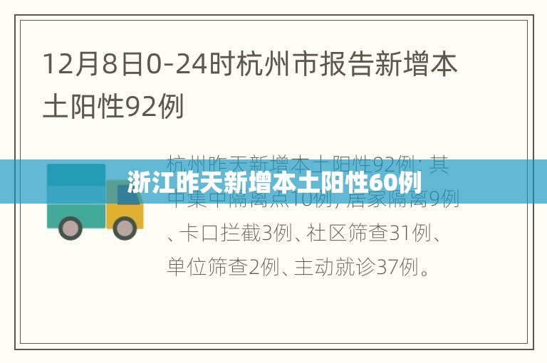 【浙江昨天新增本土阳性60例,浙江2026疫情8月新增】