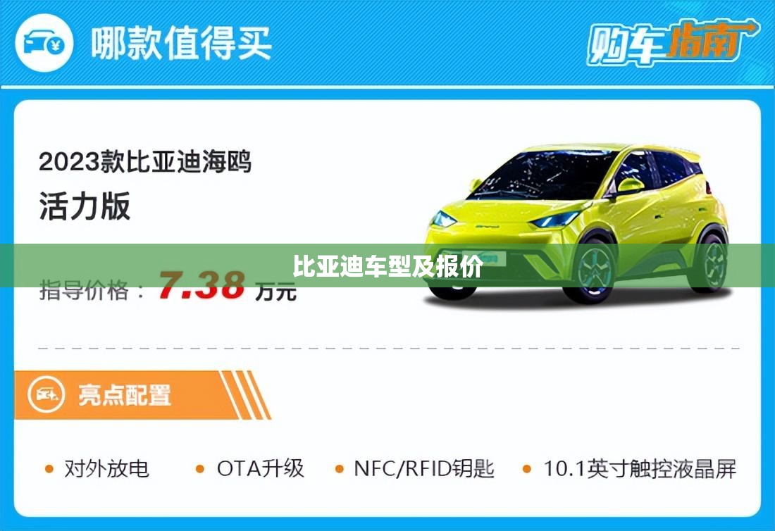 比亚迪车型及报价/比亚迪车型报价单