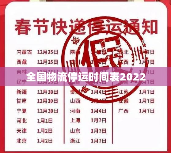 全国物流停运时间表2022(2025年物流停运时间表) 全国物流停运时间表2022(2025年物流停运时间表)