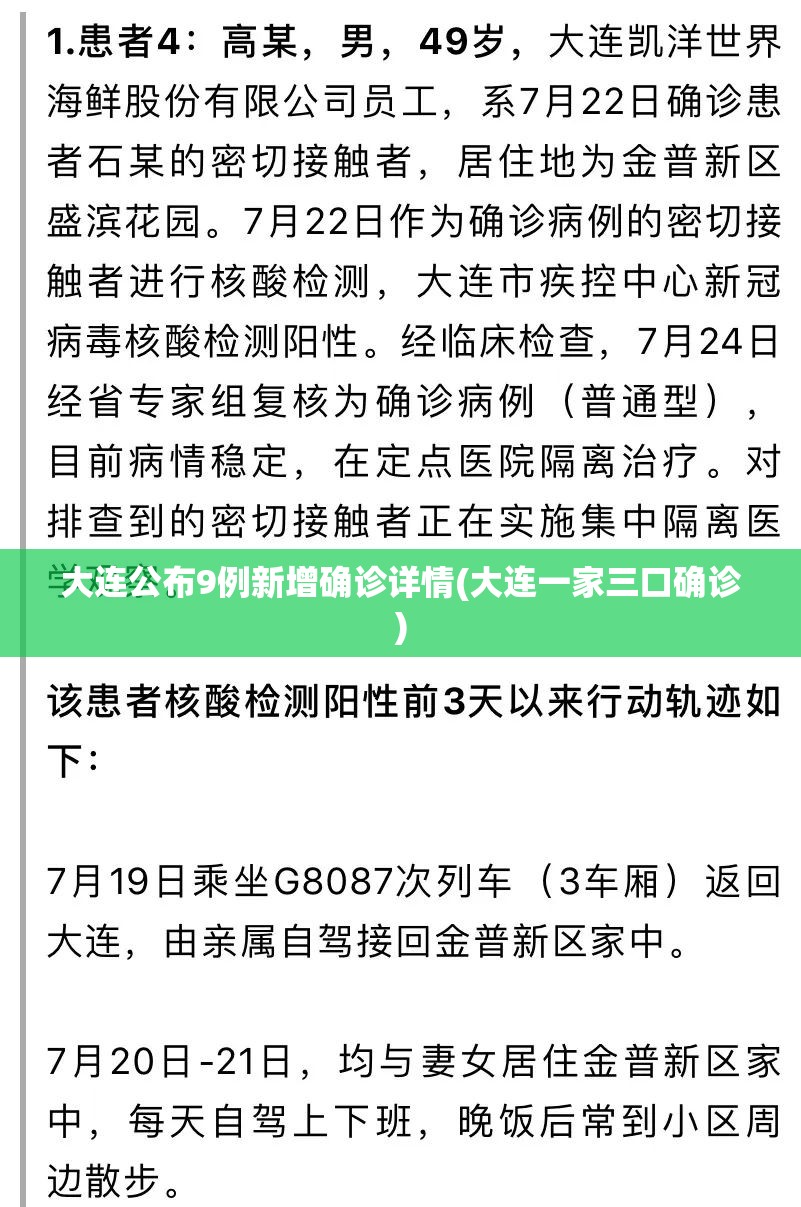 大连公布9例新增确诊详情(大连一家三口确诊) 大连公布9例新增确诊详情(大连一家三口确诊)