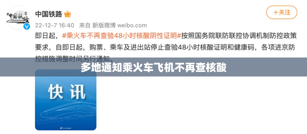 多地通知乘火车飞机不再查核酸/多地通知乘火车飞机不再查核酸检测结果 多地通知乘火车飞机不再查核酸/多地通知乘火车飞机不再查核酸检测结果