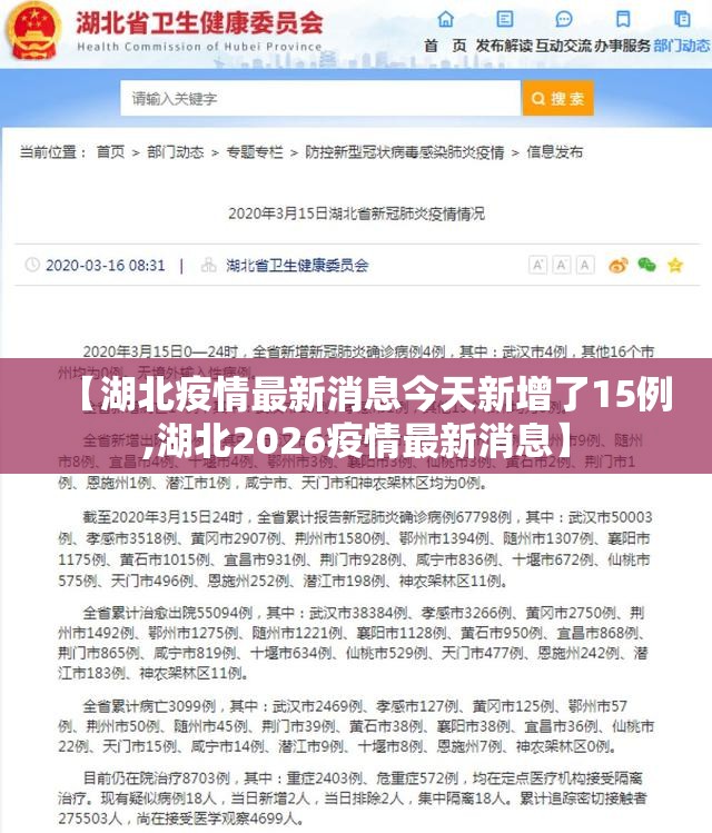 【湖北疫情最新消息今天新增了15例,湖北2026疫情最新消息】
